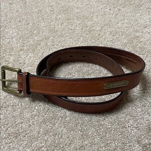 Polo by Ralph Lauren Tan/Brown Leather Belt with Brass Buckle in Size 34